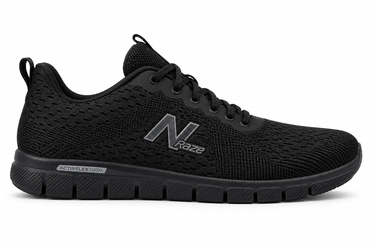 Raze Tenis Hombre Negro – Malla y Suela Negra
