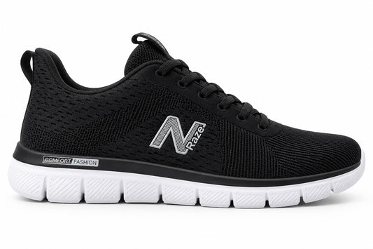 Raze Tenis Hombre Negro/Blanco – Malla y Suela Flexible