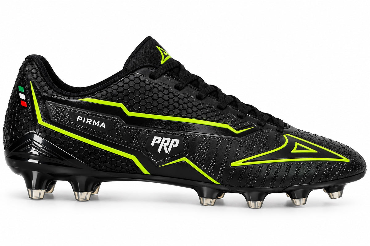 Tacos de fútbol Pirma Skin Gamer Pro Negro/Verde neón