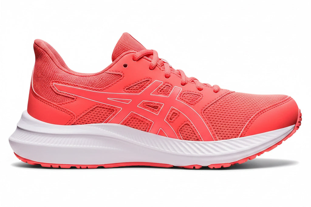 ASICS Jolt 4 para mujer en Papaya/Blanco, vista lateral
