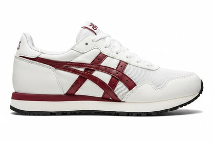 ASICS Tiger Runner II para mujer en Crema/Burdeos, vista lateral en primer plano