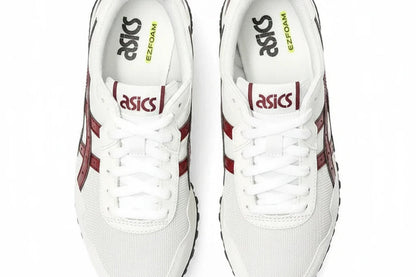 ASICS Tiger Runner II para mujer en Crema/Burdeos, vista superior del par
